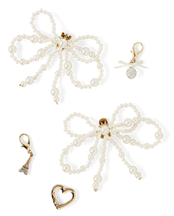 Girls Bow Shoelace Charm 5-Pack