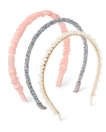 Girls Faux Pearl Headband 3-Pack