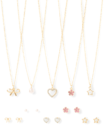 Girls Bow 10-Piece Jewelry Set