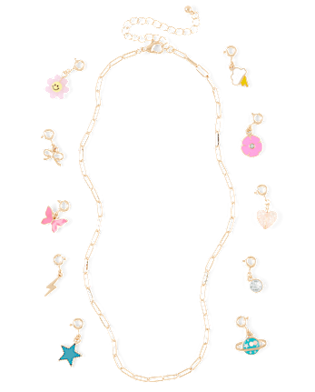 Girls DIY Charm Necklace 12-Piece Set
