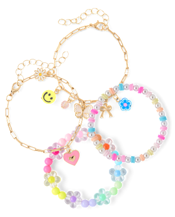 Girls Happy Face Bracelet 4-Pack
