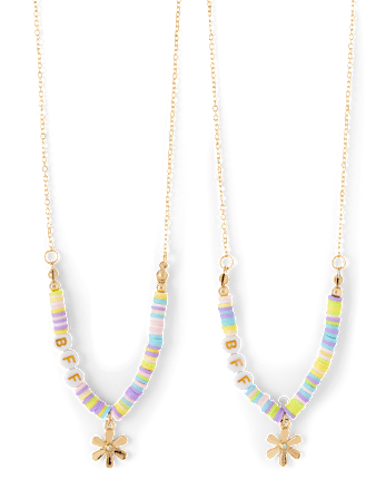 Girls Floral BFF Necklace 2-Pack