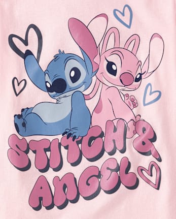 Girls Stitch and Angel Graphic Tee