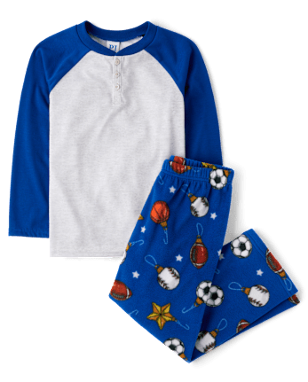Pyjama Henley à ornements sportifs pour garçons