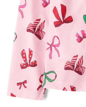 Girls Mommy And Me Holiday Bow Pajamas