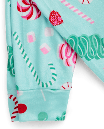 Girls Holiday Candy Snug Fit Velour Pajamas