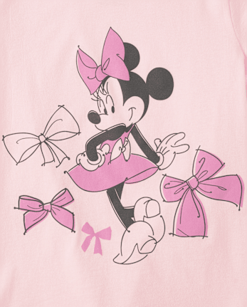 Girls Minnie Mouse Bows Graphic Tee