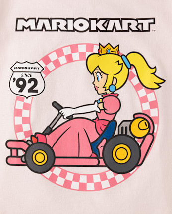 Girls Princess Peach Mario Kart Graphic Tee