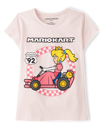 Girls Princess Peach Mario Kart Graphic Tee