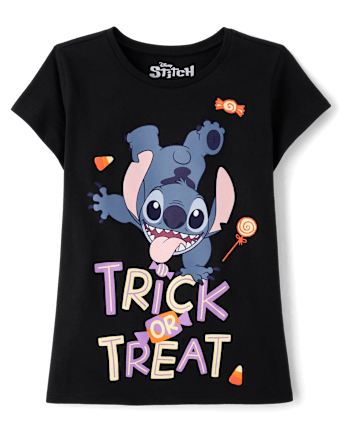 Girls Trick Or Treat Stitch Graphic Tee