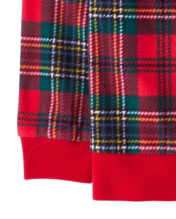 Pyjamas assortis pour enfants en microfibre polaire à carreaux tartan