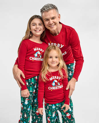 Toddler Matching Family Merry Christmas Cotton And Microfleece Pajamas