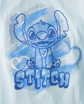 Girls Airbrush Stitch Graphic Tee