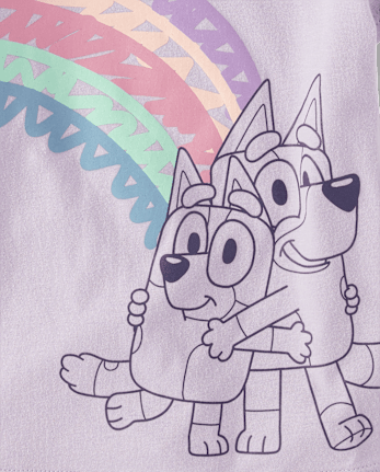 Toddler Girls Rainbow Bluey Graphic Tee