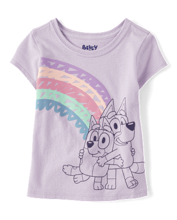 Toddler Girls Rainbow Bluey Graphic Tee