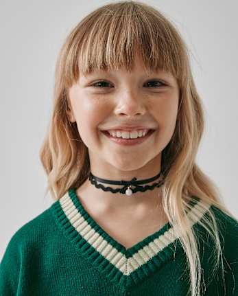 Lot de 7 colliers ras du cou à nœud pour filles