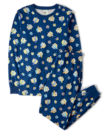 Adult Matching Family Glow Hanukkah Cotton Pajamas