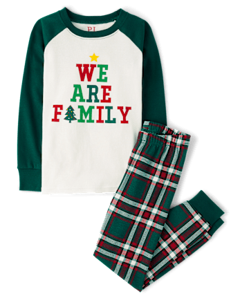 Kids Matching Family We Are Family Snug Fit Cotton Pajamas