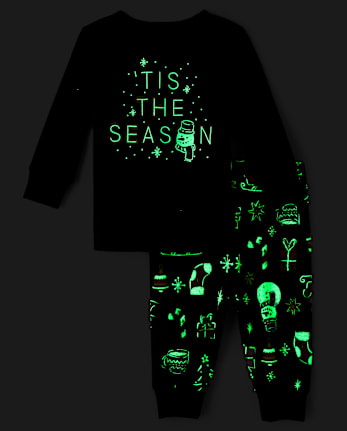 Baby And Toddler Matching Family Glow Tis The Season Snug Fit Cotton Pajamas