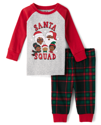 Baby And Toddler Matching Family Santa Squad Snug Fit Cotton Pajamas