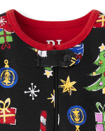 Baby And Toddler Matching Family Holiday Snug Fit Cotton Footed One Piece Pajamas