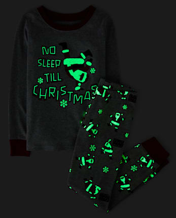 Pyjama ajusté en coton pour enfants avec Père Noël dansant et lumineux