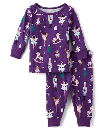 Baby And Toddler Girls Glow Nutcracker Ballerina Snug Fit Cotton Pajamas
