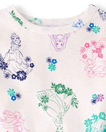 Girls Disney™ Princess Floral Snug Fit Cotton Pajamas