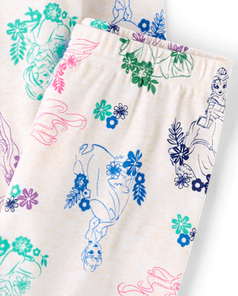 Girls Disney™ Princess Floral Snug Fit Cotton Pajamas