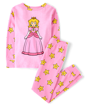 Girls Super Mario™ Princess Peach Snug Fit Cotton Pajamas