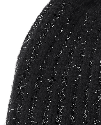 Girls Shimmer Icon Pom Pom Beanie