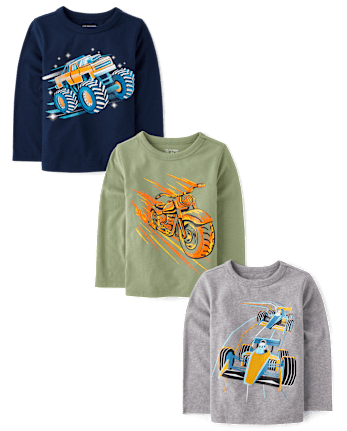 Baby And Toddler Boys Vehicles Graphic Tee 3-Pack