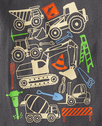 Baby And Toddler Boys Construction Vehicles Graphic Tee
