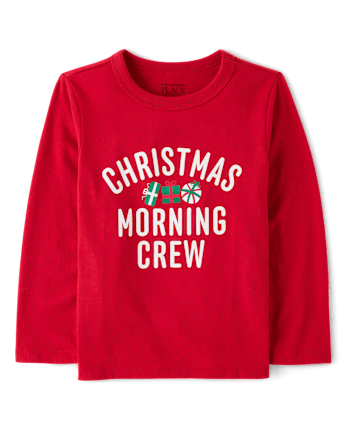 Baby And Toddler Matching Family Christmas Morning Crew Graphic Tee