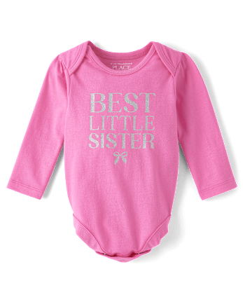 Baby Best Little Sister Graphic Bodysuit