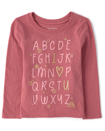 Baby And Toddler Girls Alphabet Doodles Graphic Tee