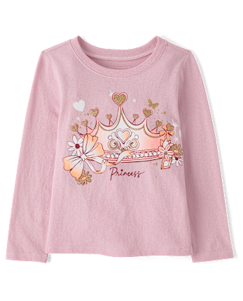 Baby And Toddler Girls Princess Crown Graphic Tee