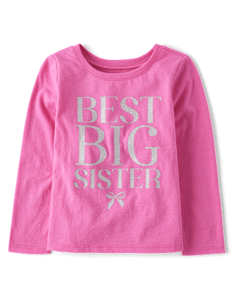 Baby And Toddler Girls Best Big Sister Graphic Tee
