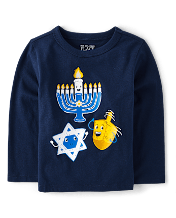 Baby And Toddler Boys Hanukkah Icons Graphic Tee