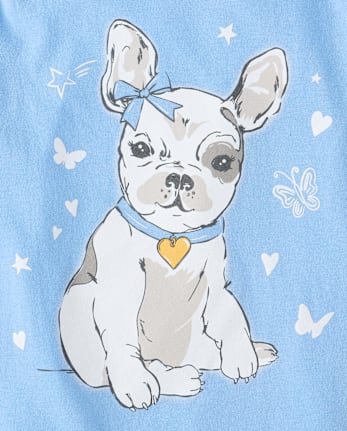 Girls Dog Butterflies Graphic Tee