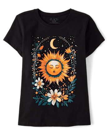 Girls Sun And Moon Graphic Tee