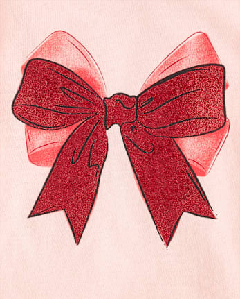 Baby And Toddler Girls Christmas Bow Graphic Tee
