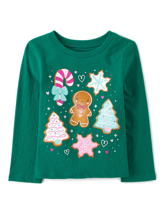 Baby And Toddler Girls Christmas Cookies Graphic Tee