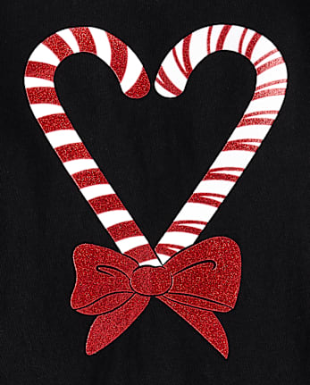 Baby And Toddler Girls Christmas Candy Canes Graphic Tee