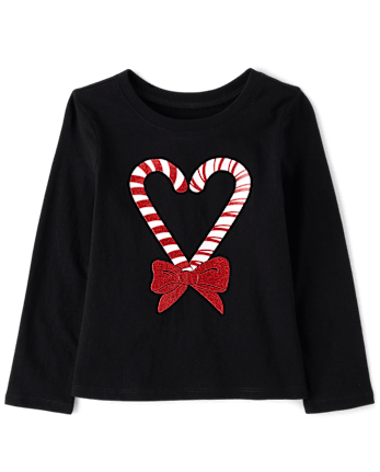 Baby And Toddler Girls Christmas Candy Canes Graphic Tee