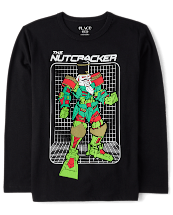 Boys Christmas Robot Nutcracker Graphic Tee