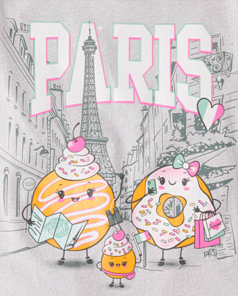 Girls Donuts in Paris Graphic Tee