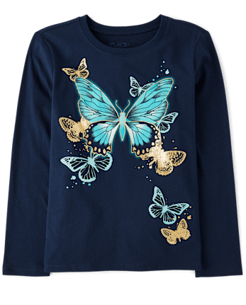Girls Butterflies Graphic Tee
