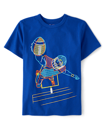 Boys Football Player Graphic Tee