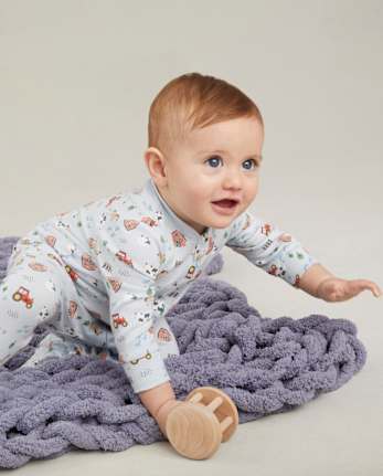 Baby Boys Huggies Farm Animal Footed Coverall